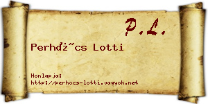 Perhócs Lotti névjegykártya